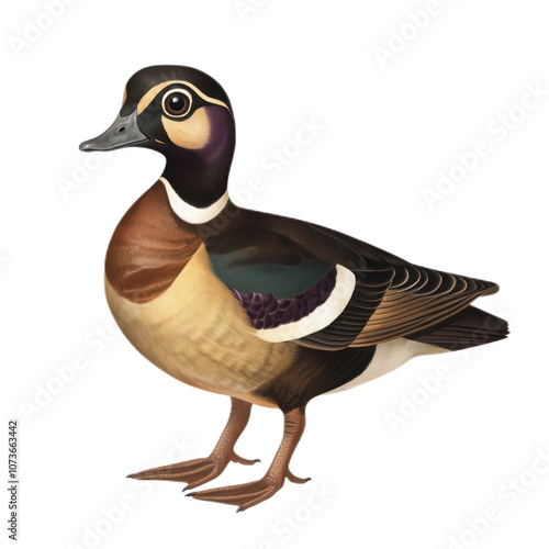 Colorful Duck Standing with Graceful Posture