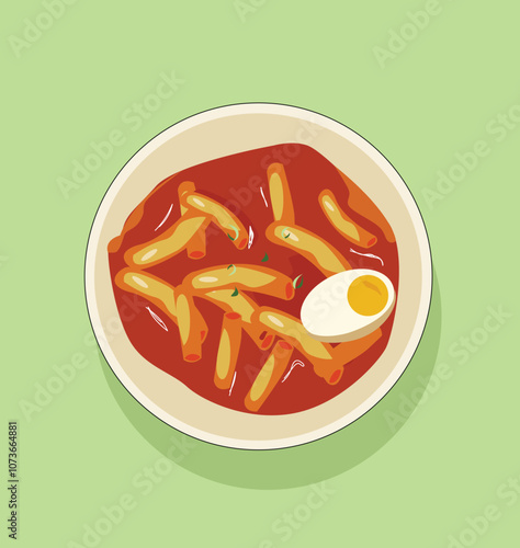 tteokbokki korean food vector illustration, photo