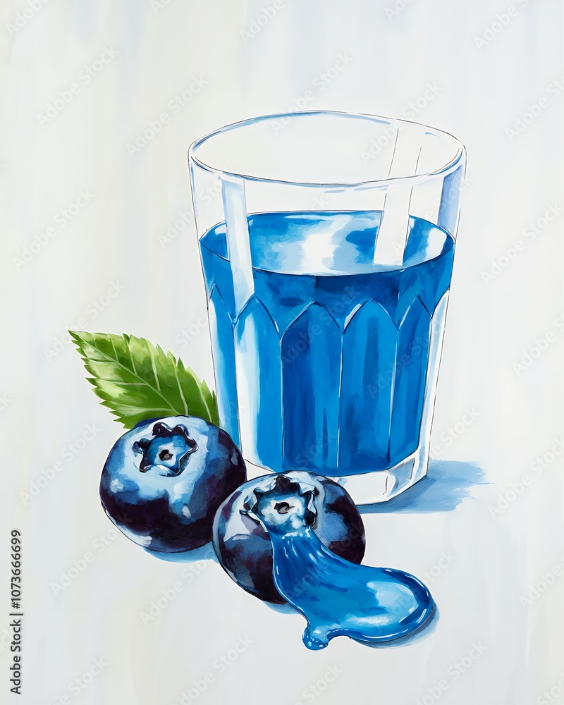 Φωτογραφία A glass of blueberry juice with fresh blueberries, a refreshing summer drink