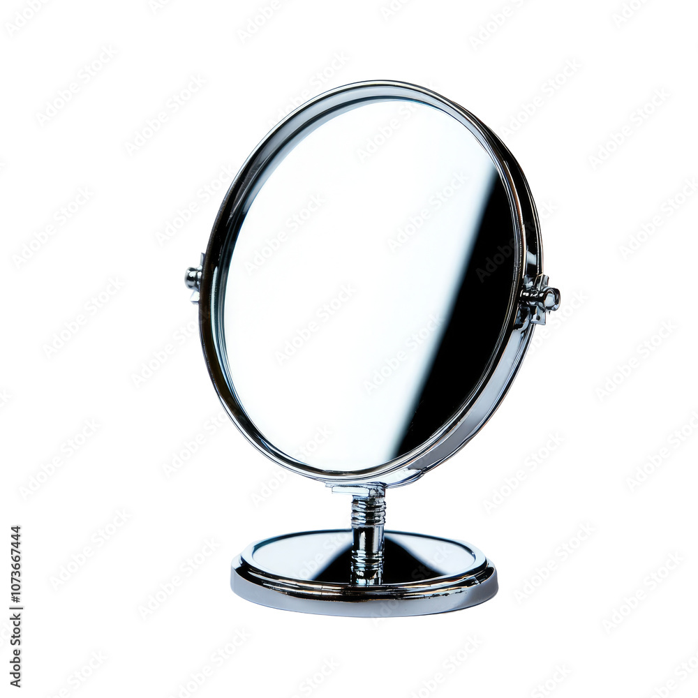 Elegant Silver Round Mirror with Stand Perfect for Bathroom Vanity or Dressing Table, Enhancing Beauty and Style in Any Space with Reflective Surface Elegant Silver Round Mirror with Stand Perfect for Bathroom Vanity or Dressing Table, Enhancing Beauty and Style in Any Space with Reflective Surface