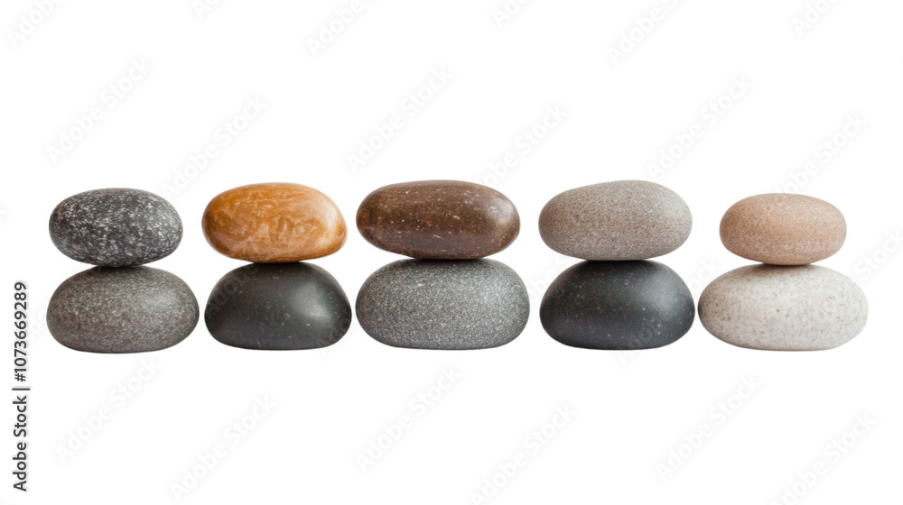 Round river stones on a transparent background Round river stones on a transparent background