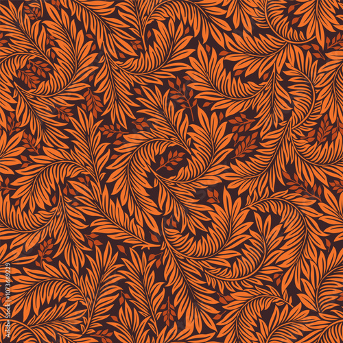 Floral vintage seamless pattern for retro wallpapers. Enchanted Vintage Flowers. Arts and Crafts movement inspired. Design for wrapping paper, wallpaper, fabrics and fashion clothes.