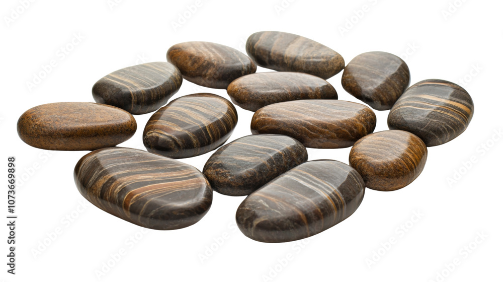 Round river stones on a transparent background Round river stones on a transparent background