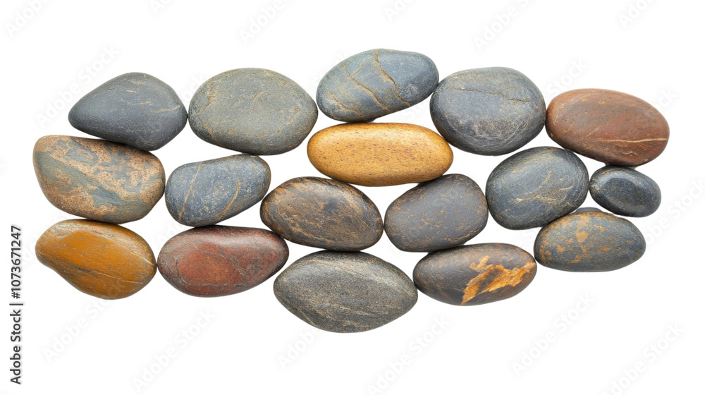 Round river stones on a transparent background Round river stones on a transparent background