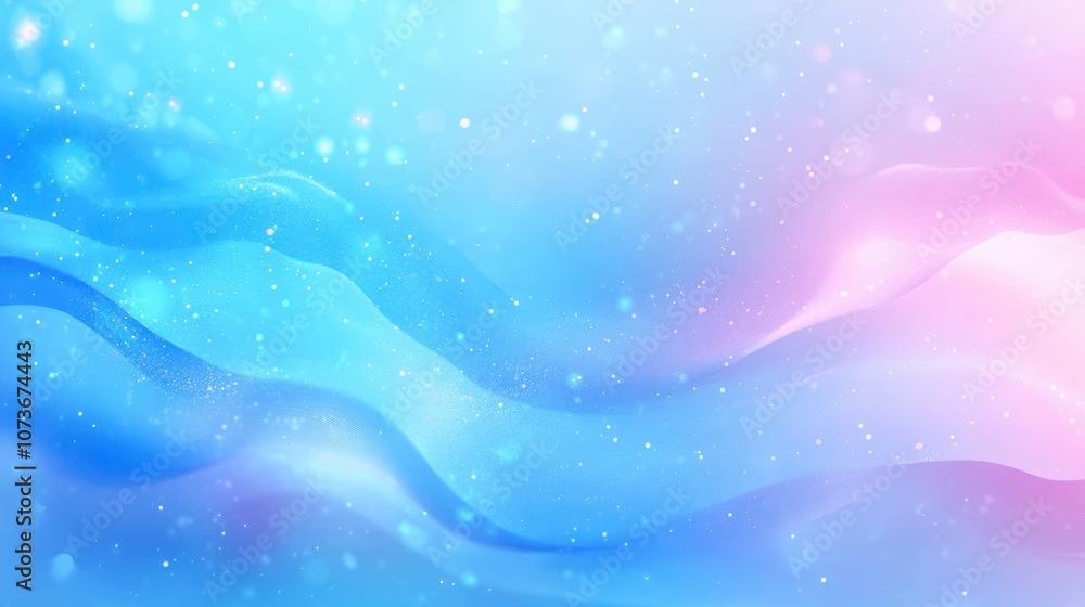Abstract background with soft blue and pink waves and sparkling lights. Abstract background with soft blue and pink waves and sparkling lights.