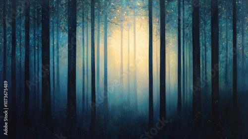 A beautiful dreamy landscape illustration. 