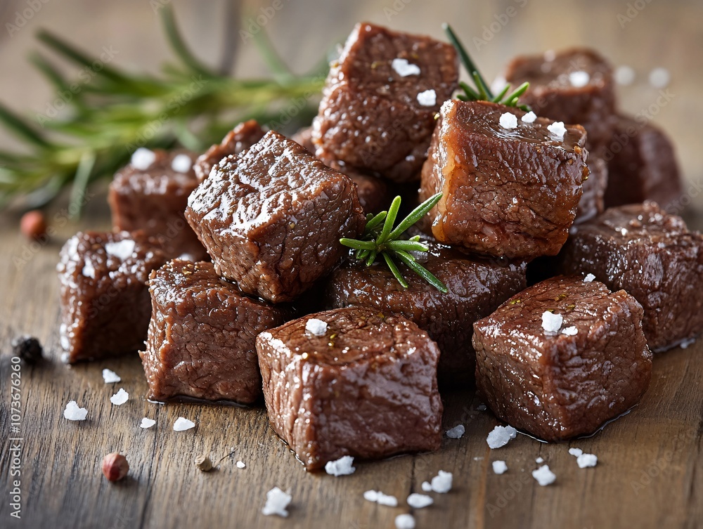 Fried Beef Cubes with Rosemary and Salt Fried Beef Cubes with Rosemary and Salt