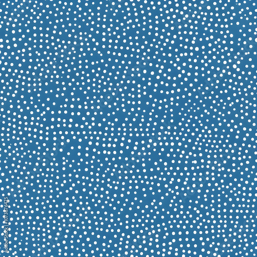 White polka dots on a light blue background. Sharp dot details in 8K with studio lighting that makes the pattern look vibrant and realistic.