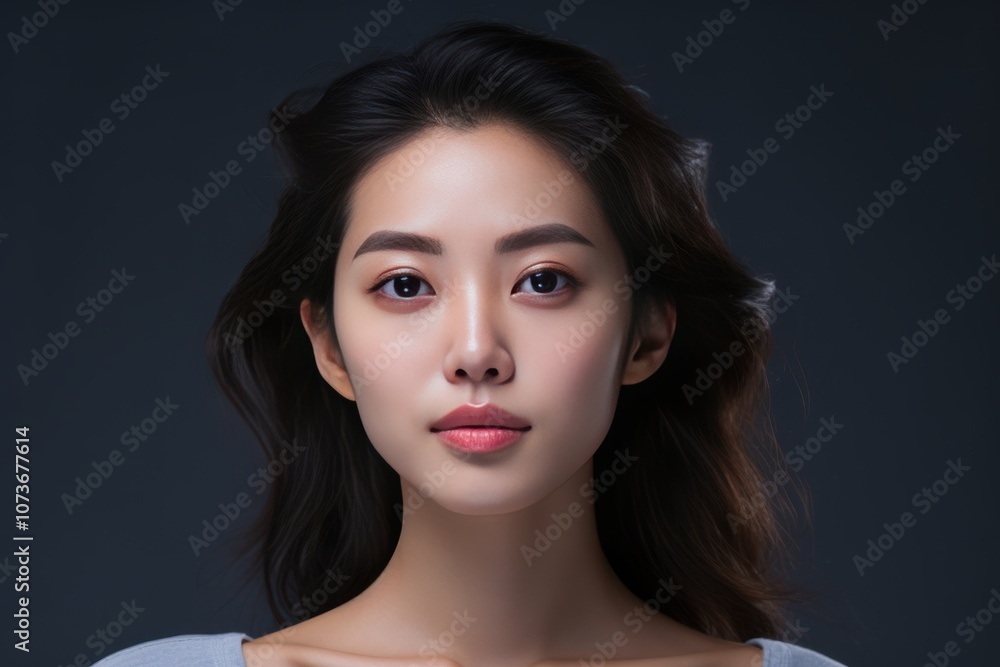 Korean Model with Perfect Skin Portrait for Commercial Advertisement, Glowing Skin for Skincare Branding Korean Model with Perfect Skin Portrait for Commercial Advertisement, Glowing Skin for Skincare Branding