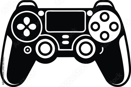 Game controller silhouette, Gamepad icon,  joystick vector illustration