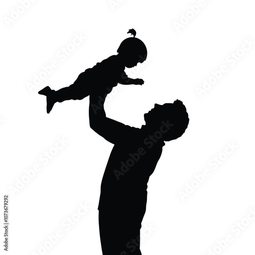 a Father Gently Holding His Child Capturing the Bond Between Parent and Child in a Full-Body Profile