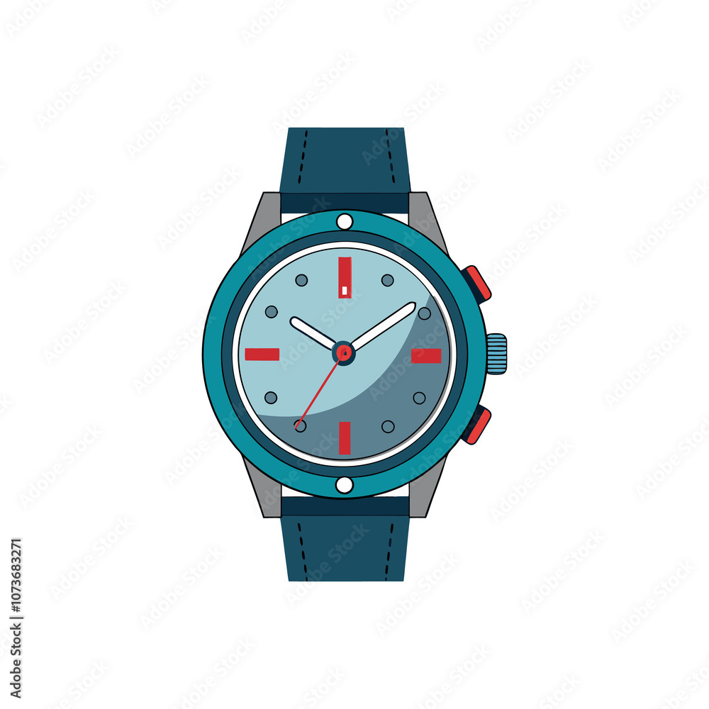 Hand clock concept illustration on white background Hand clock concept illustration on white background