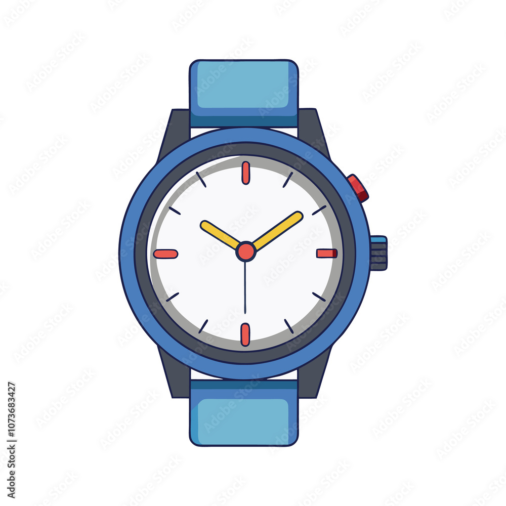 Hand clock concept illustration on white background Hand clock concept illustration on white background