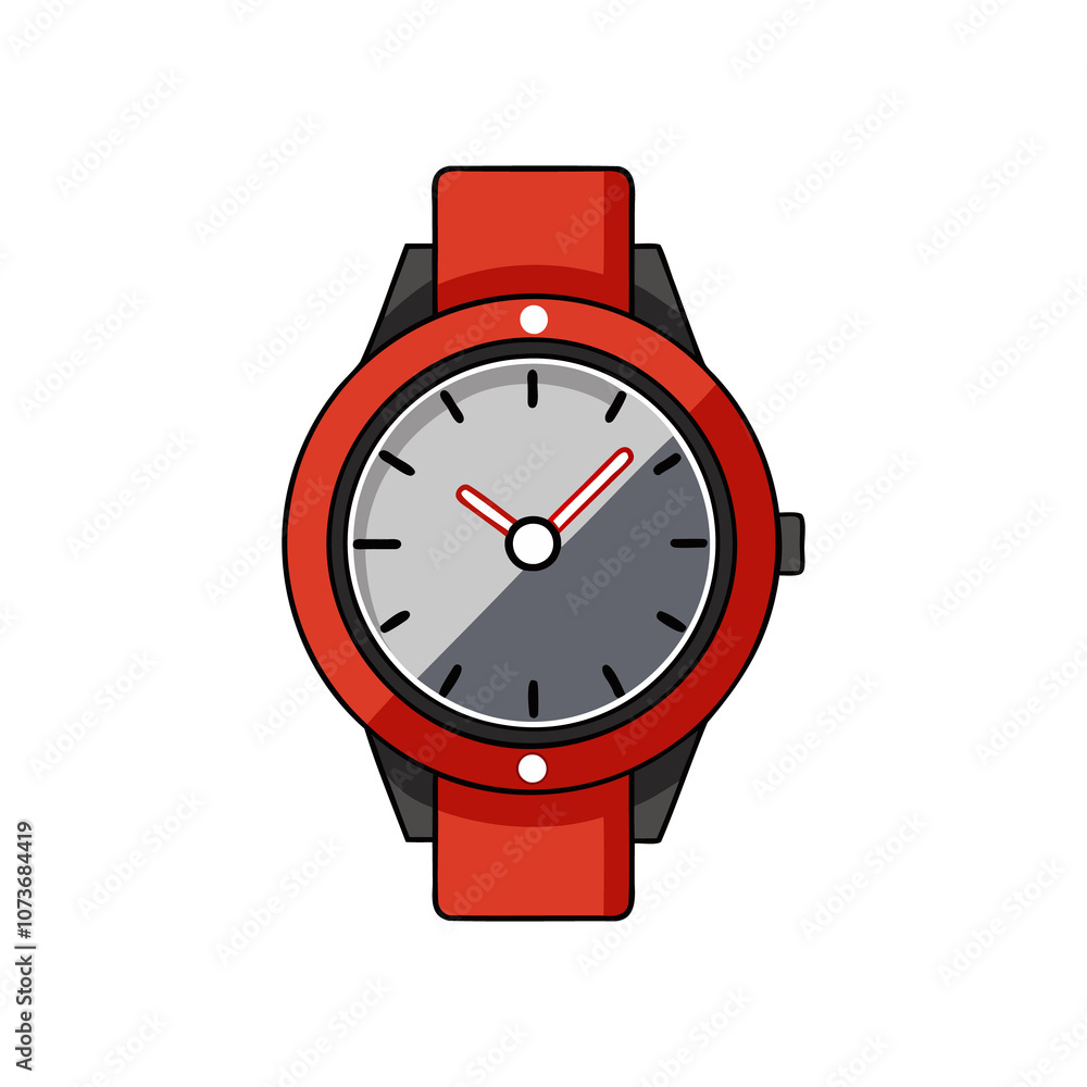 Hand clock concept illustration on white background Hand clock concept illustration on white background