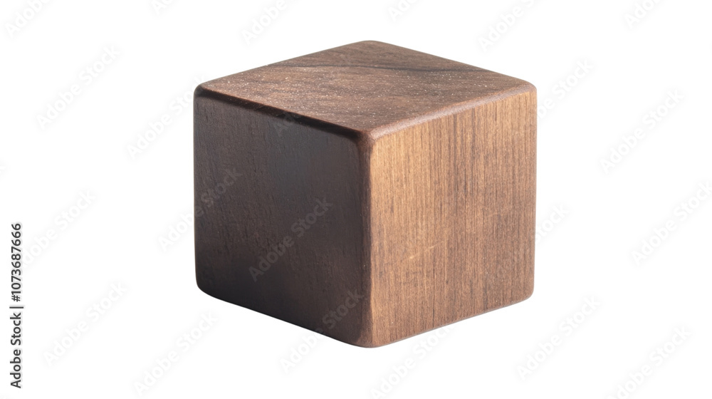 Fototapeta premium wooden cube on a transparent background