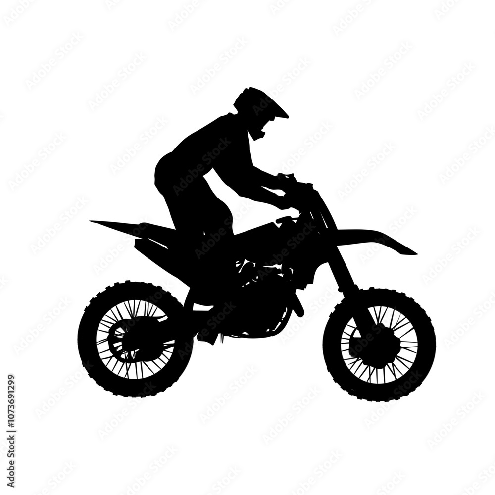 silhouette of a motocross rider without background silhouette of a motocross rider without background