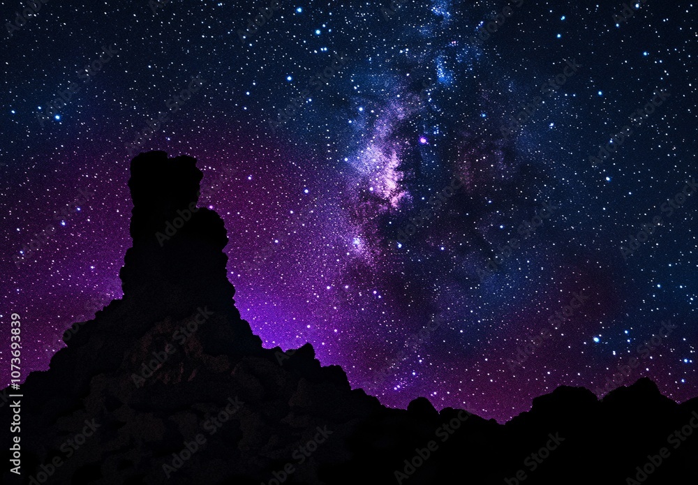 Milky Way Over Tenerife's Teide Rock Formation Milky Way Over Tenerife's Teide Rock Formation