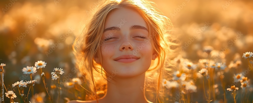 a person with her eyes closed
a person with her eyes closed