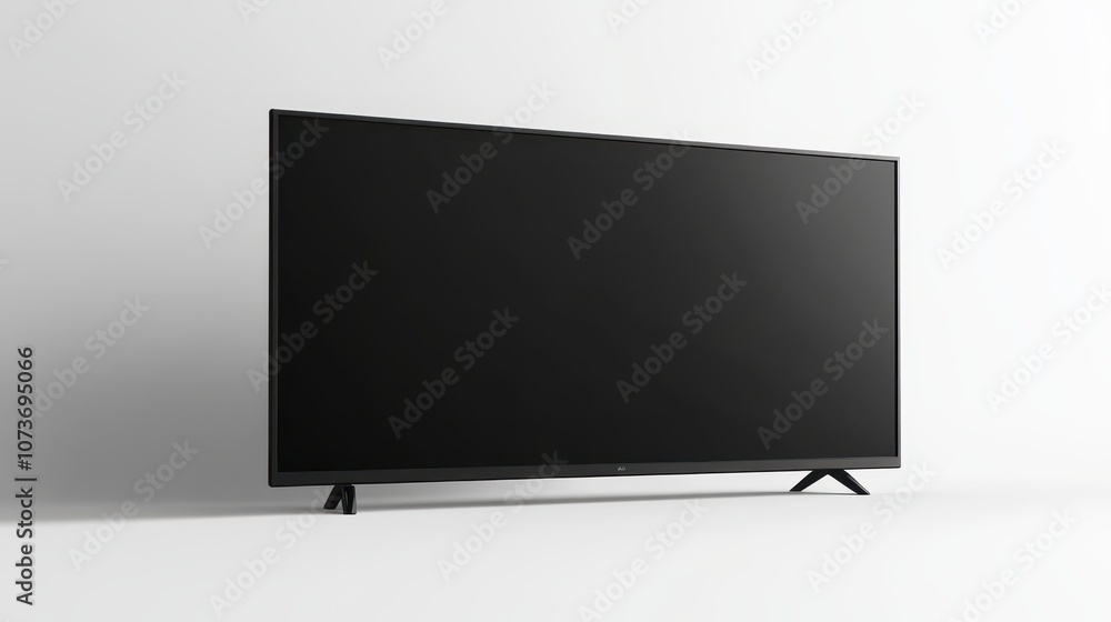Tv File Front mockup of a large modern black TV, file of isolated cutout object with ...