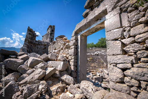 Ruins of the ancient city of Termessos in Turkey. Still unexplored by archaeologists. photo