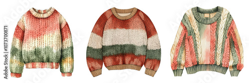 Watercolor Knit Sweaters Autumn Winter Fashion Cozy Clothing Designs