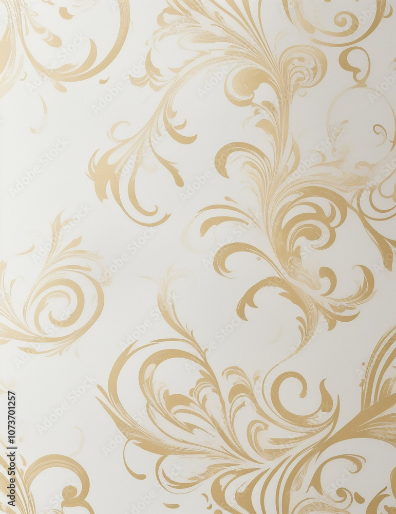 seamless pattern with elements - abstract golden pattern with swirls background - Generative AI seamless pattern with elements - abstract golden pattern with swirls background - Generative AI