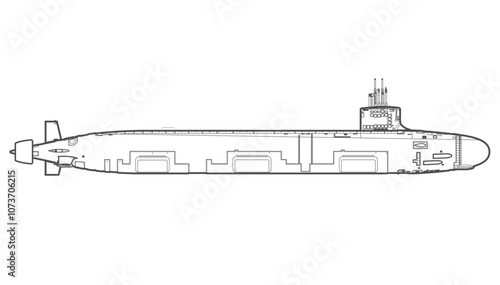 Virginia-class submarine SSN774 dark gray outline icon. photo