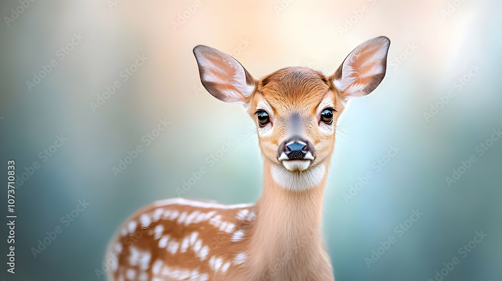 Fototapeta premium European fallow deer or common fallow deer (Dama dama) fawn portrait
