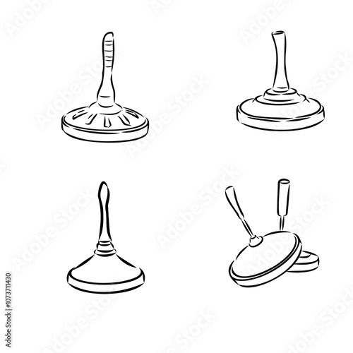 bavarian curling sport, vector sketch . Vector element of winter ice sports.