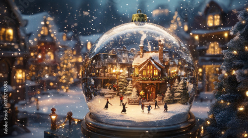 snow globe with christmas tree