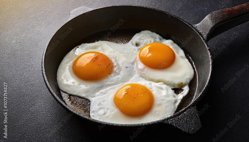Fried eggs in a frying pan Fried eggs in a frying pan