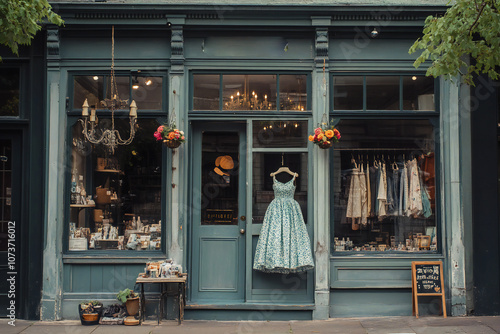 vintage style storefront boutique template	 photo