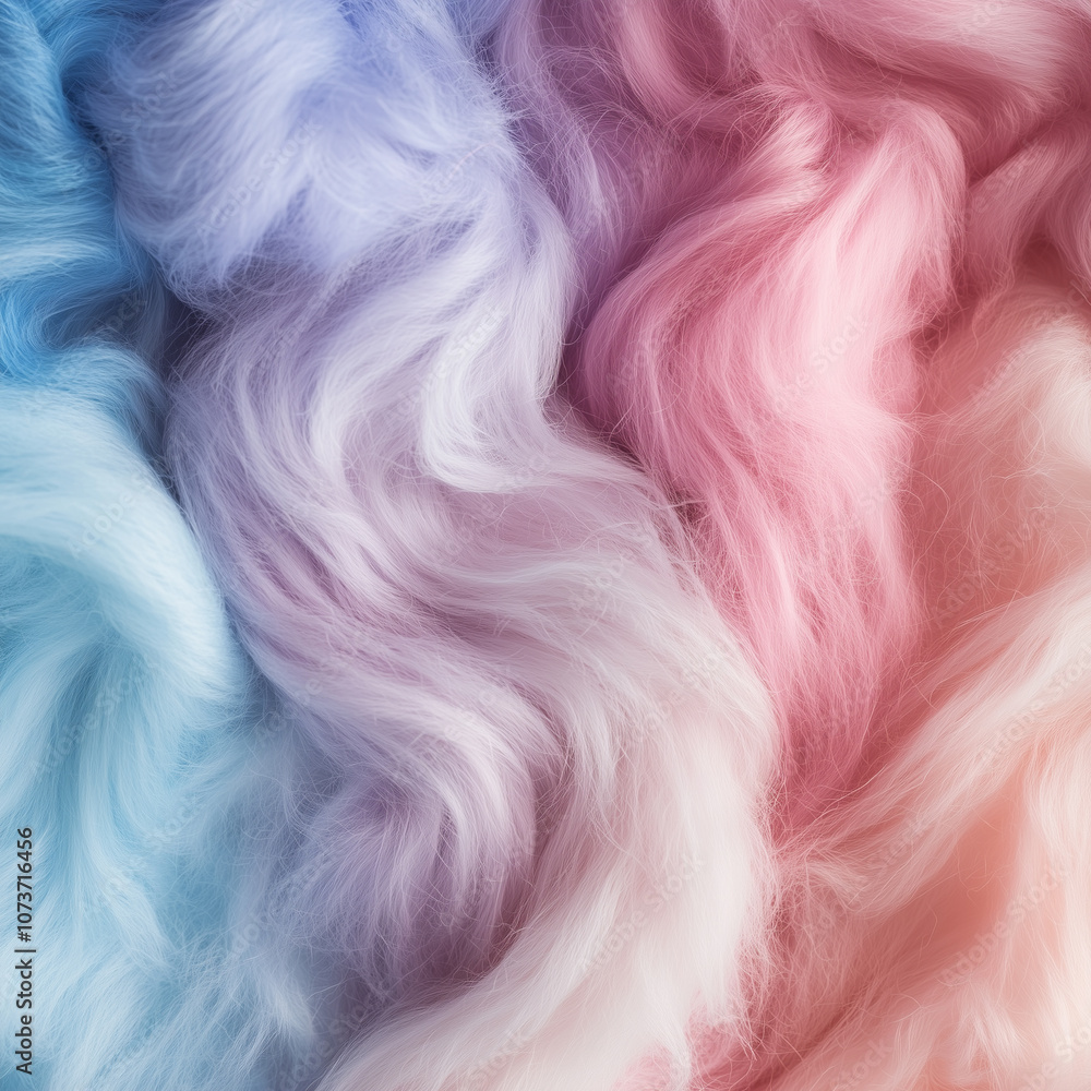 Close-Up of Pastel Colored Wool Fibers in Soft Twists Close-Up of Pastel Colored Wool Fibers in Soft Twists