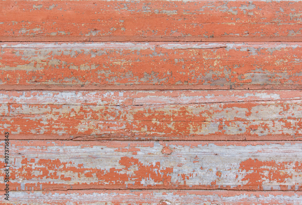 A wooden surface with a lot of peeling paint A wooden surface with a lot of peeling paint