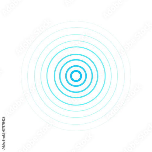 Radio station signal. Sound wave background.  Radial pulsation. Source of pain. Vector 