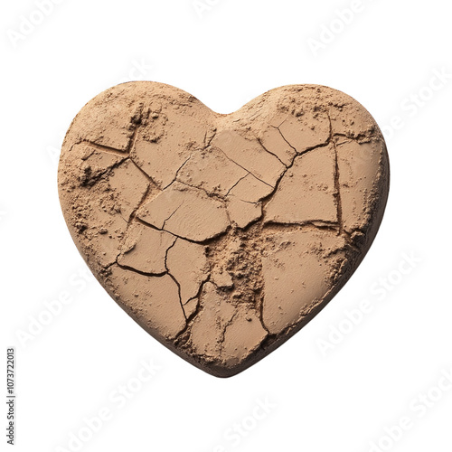 Heart-shaped makeup foundation smear isolated on a white background. PNG transparent. photo