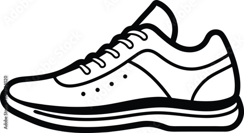 shoes iconline art sketch, sneakers icon, boots vector illustration photo