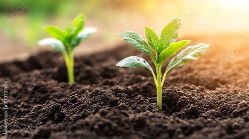 Sustainable Seedling Growth in Fertile Soil for Eco Friendly Future