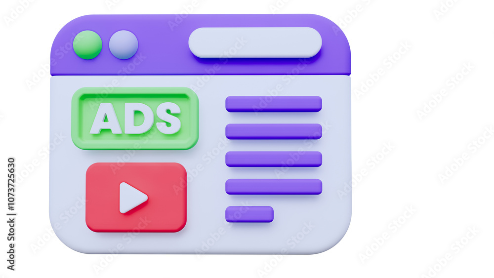 Marketing Ads 3D Illustration. Business 3D Icon Marketing Ads 3D Illustration. Business 3D Icon