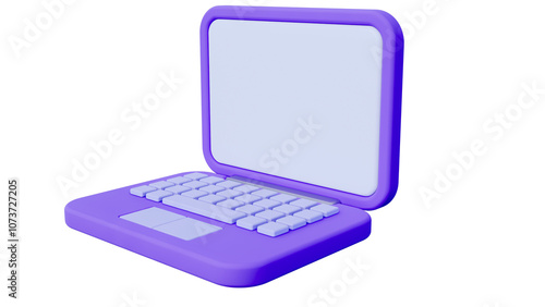 Laptop isolated 3D Illustration