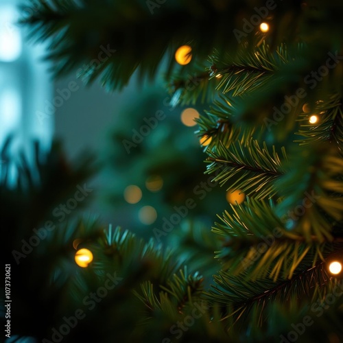 Wallpaper Mural Closeup view of a christmas tree background frame christmas isolated Torontodigital.ca