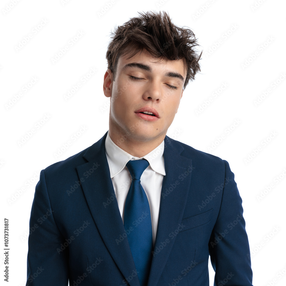 sleepy young business student getting bored in class and falling asleep sleepy young business student getting bored in class and falling asleep