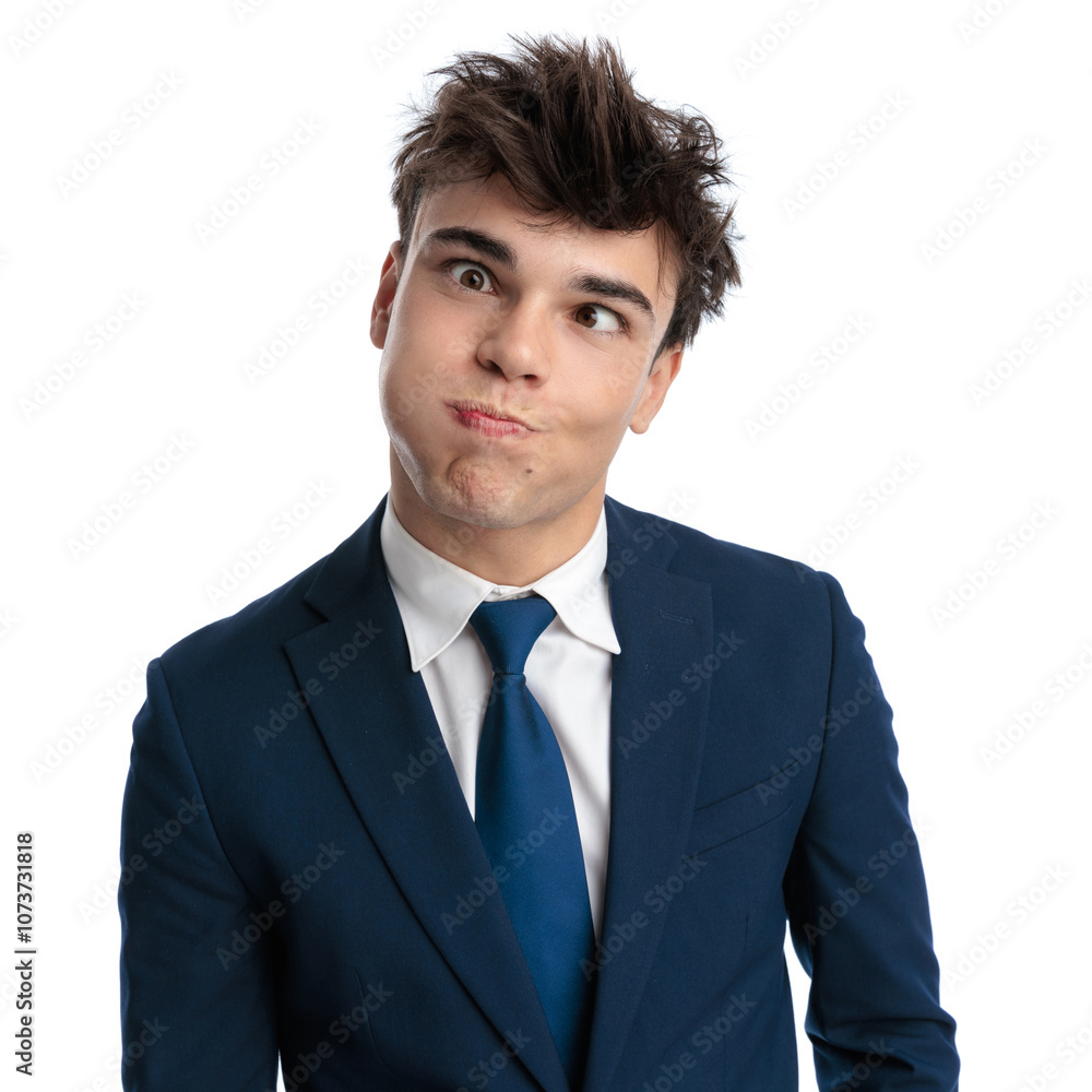 silly young businessman making funny faces and having fun silly young businessman making funny faces and having fun