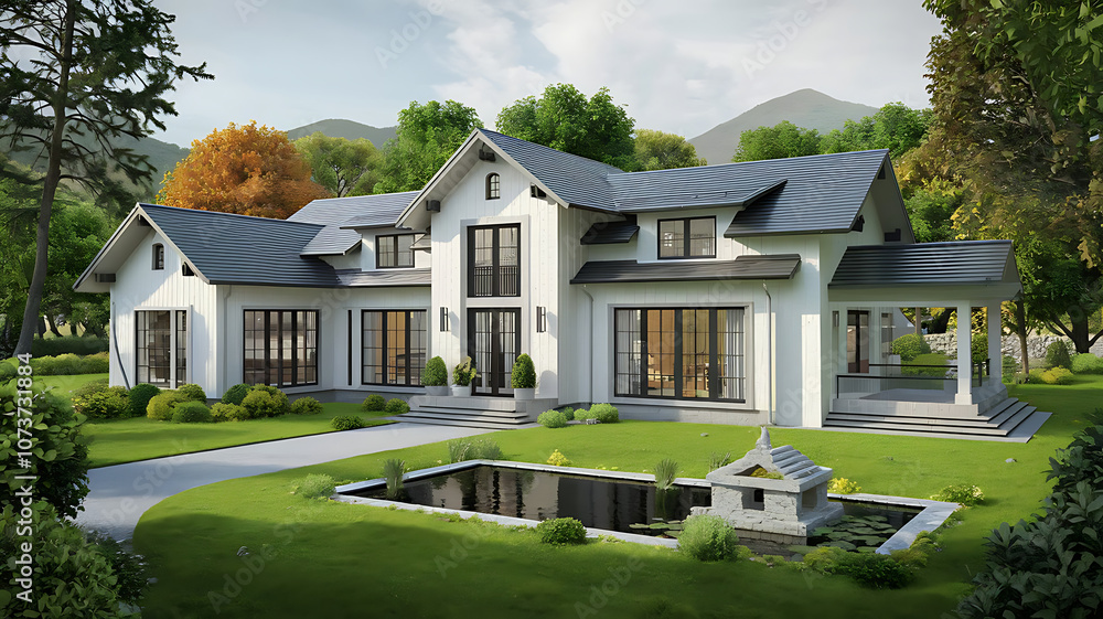 White and Color Variants Elegant Luxury House Design White and Color Variants Elegant Luxury House Design