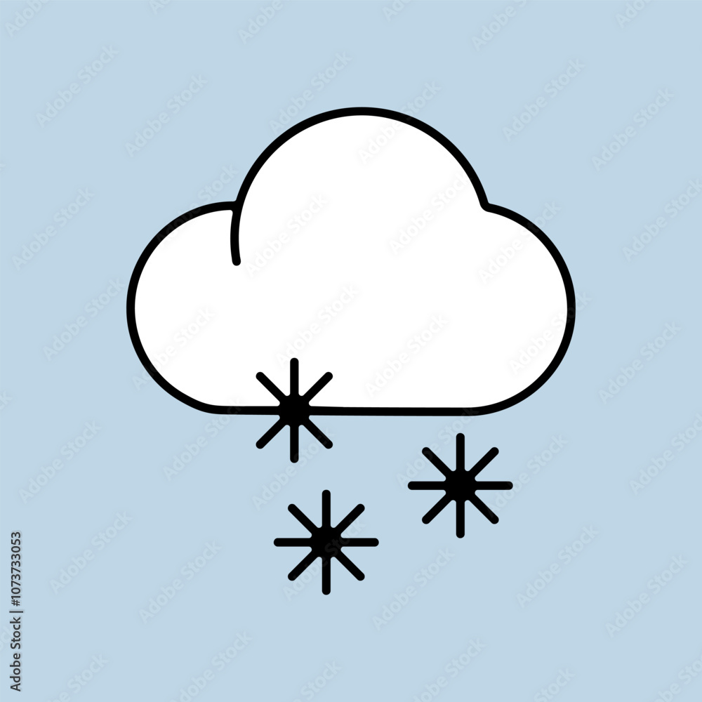 Cloud with snow vector isolated icon. Winter sign Cloud with snow vector isolated icon. Winter sign