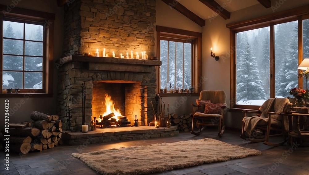 fireplace in the room in silence fireplace in the room in silence