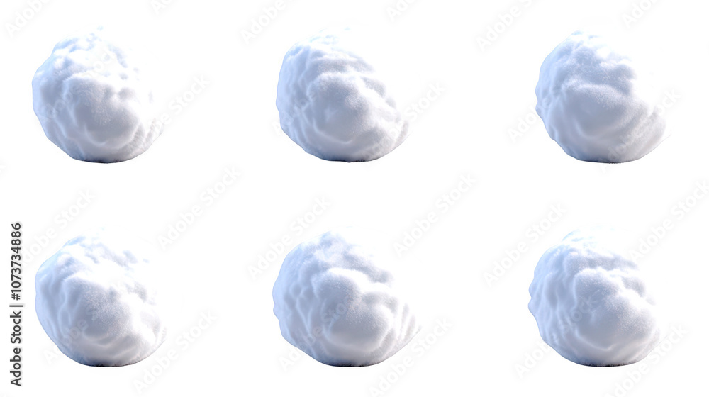 Set of snowballs visual effects isolate on transparent background, png, cutout Set of snowballs visual effects isolate on transparent background, png, cutout