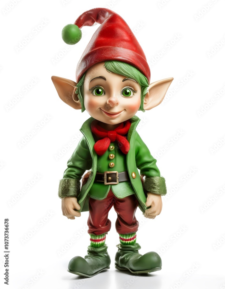 Figurine elf white background representation. Figurine elf white background representation.