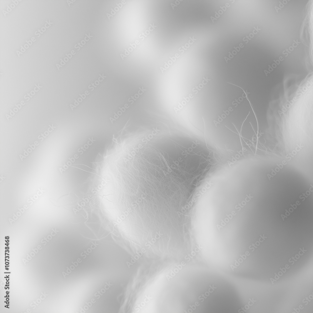 Naklejka premium Macro View of Cotton Balls in Soft Focus