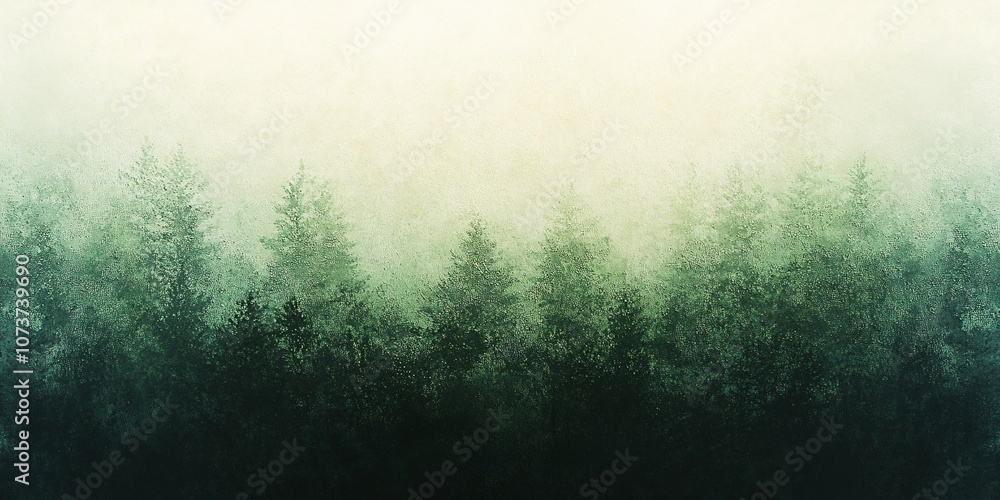 Misty Green Forest Horizon Background Misty Green Forest Horizon Background